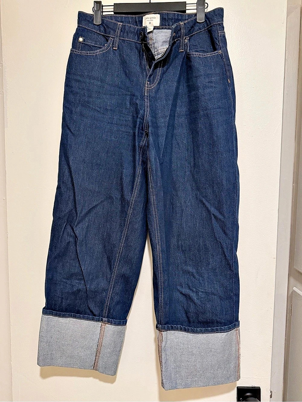 Kate Spade New York x Target High-Rise Straight Leg Wide Cuff Jeans Blue Size 6